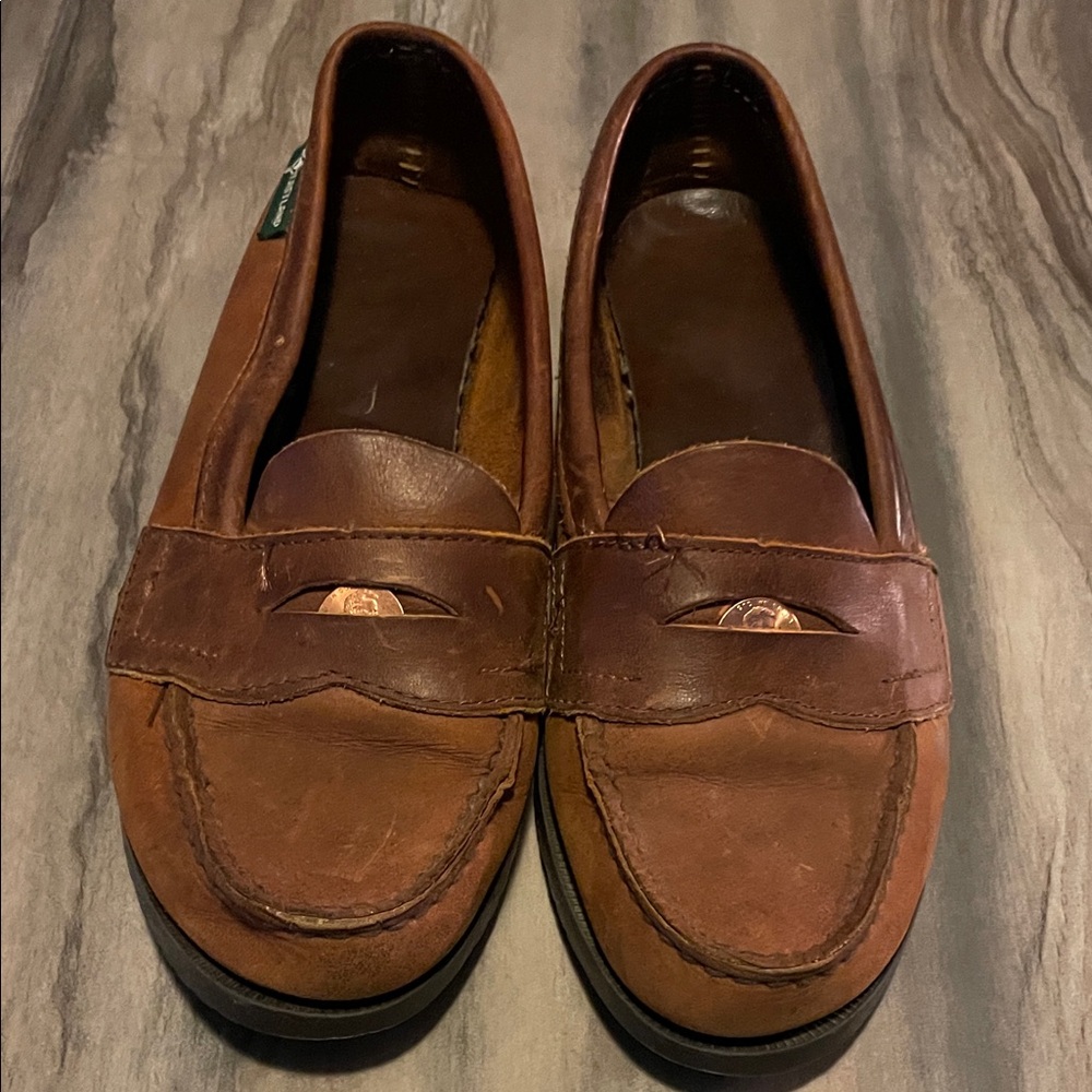 Eastland Rustic Brown Leather Slip-Ons